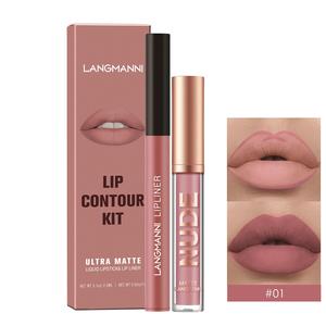 Long-lasting Waterproof Matte Lip Gloss & Lip Liner Makeup Set, 1/3 Sets Easy Coloring Lip Care Kit, Hydrating Lip Care Kit, Mystery Boxes, Brands Makeup Products, Birthday Box for Girl, Lip Care Products, Kbeauty, Valentine's Day Gift, Peachesmakeup