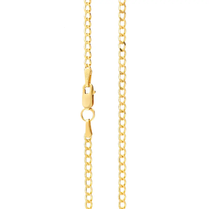 24k Gold-Plated Curb Chain Necklace for Men & Women - 1.9mm Wide 925 Sterling Silver, Various Lengths 2