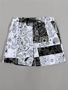 Men's Summer Clothes Loose Ethnic Pattern Drawstring Waist Shorts, Casual Pocket Design Shorts for Summer, Men's Bottoms for Daily Wear