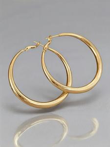 Simple Geometric Round Design Dainty Lightweight Hoops Earrings, Fashion Alloy Ear Piercing Jewelry for Women and Girls, Casual All-match Accessories for Party, Daily Clothing Decoration