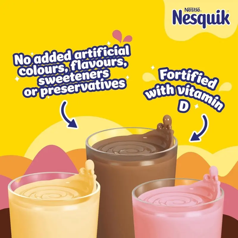 Nestle Nesquik Milkshake Mix Bundle 300g Strawberry & 300g Chocolate 2 Pack Beverage Creamy Cocoa 4