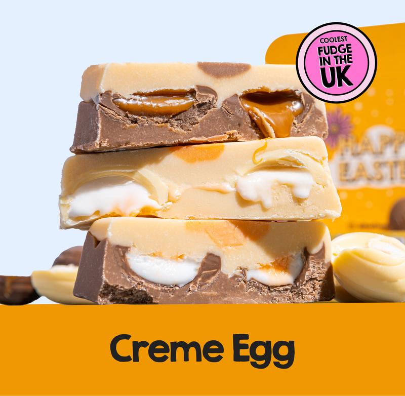 Creme Egg Handmade Fudge Block 250g - Chocolate Vanilla Fudge 4
