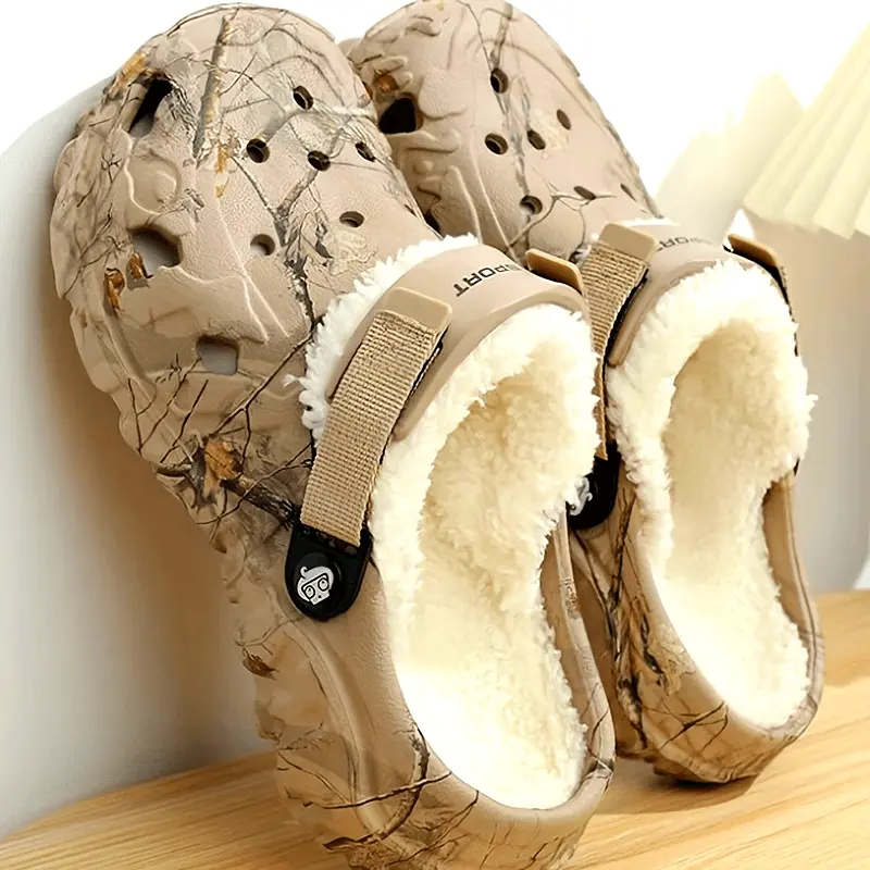ORACEGRA        Men's Winter Warmth - Casual EVA Round - Toe Slip - On House Slippers with Fabric Lining and Non - Slip Design for Fall and Winter 1