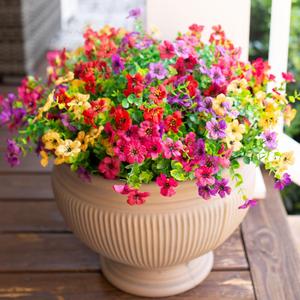 Artificial Flower, 12/24pcs Silk Faux Flower, Outdoor Decoration Fake Flower, Decorative Flower for Home Garden Party Wedding Balcony