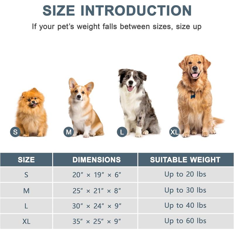 Large Dog Bed Rectangle 76x61x23cm, Calming Dog Bed with Opening&Fluff Outward Design, Dog Beds Clearance has Machine Washable Fabric, Provides Clean Rest Space for Golden Retriever 6