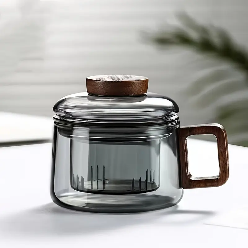 Rainbow Snowman  A Reusable, Heat - Resistant Glass Tea Cup Featuring an Infuser, Perfect for Loose - Leaf Tea and Suitable for Versatile Use at Home or in the Office 2