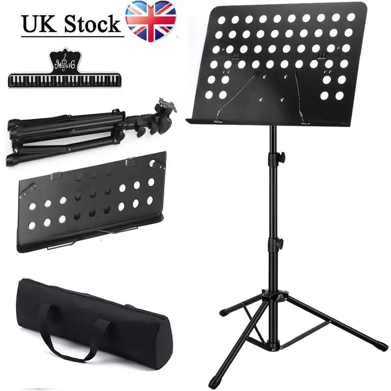 Heavy Duty Orchestral Music Stand Folding Adjustable Sheet Stand Tripod Base UK 5