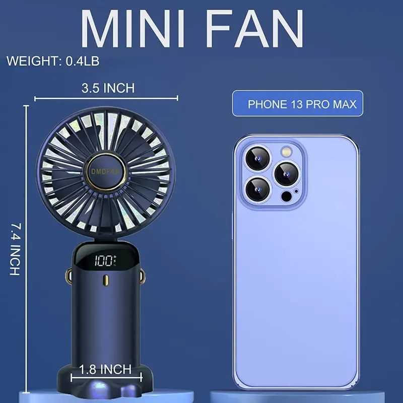 10000mAh Portable Hand-held Fan Mini Folding Desk Fan Cooler Cooling USB. 7