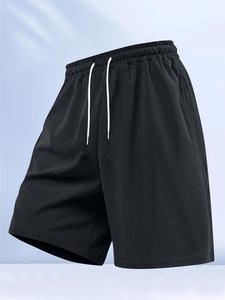 Men's Solid Corduroy Shorts, Loose Casual Comfy Breathable Shorts for Summer, Men's Bottoms for Daily Wear