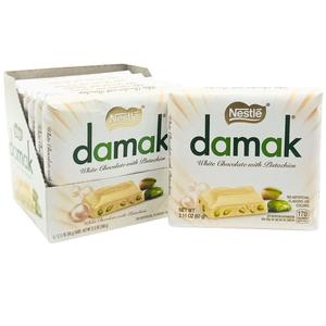 Nestle Damak White Chocolate with Pistachio 60g - Pack of 6, Delicious Snack for Dessert, Best Before: 31/01/2026
