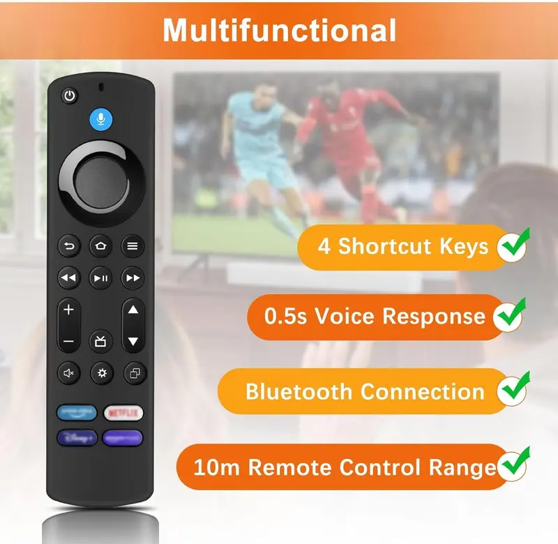 COVEIST Fire Stick Remote Control- Replacement Voice Firestick Remote for AMZ Smart TV Fire Stick (2nd Gen, 3rd Gen) and Fit for Smart TVs Cube (2nd Gen & 2nd Gen),4 Preset Buttons 1