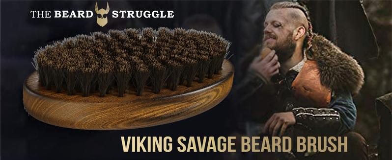 Product Introduction of Viking Savage Brush V2.0 - Durable Nylon Bristles with Polished Beechwood Handle - Mens Heatless Beard Brush Haircare, Controls Frizz 0