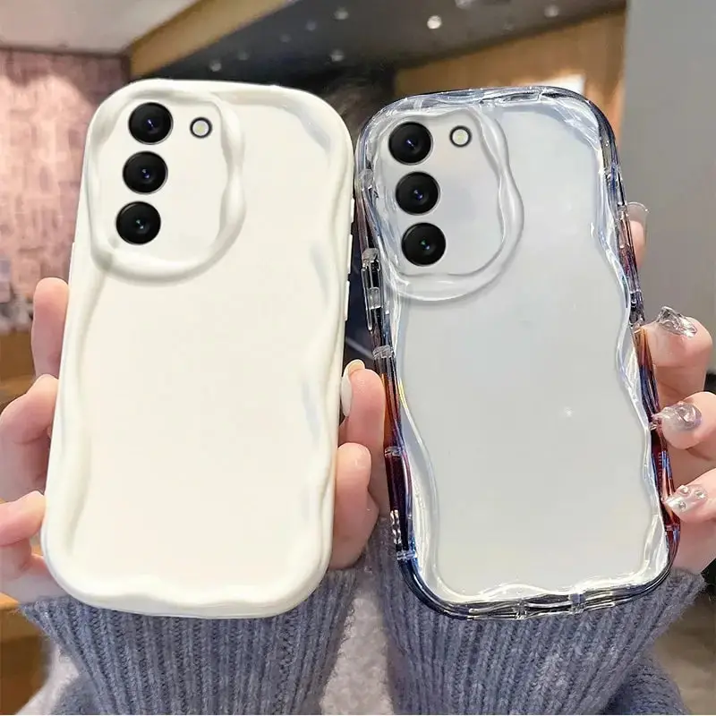 Wavy Soft Clear Case – Sleek TPU Fit for Samsung A Series
