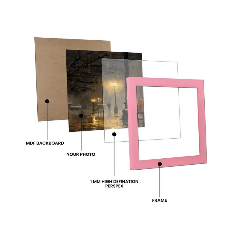 6 x 6 Inch Photo Frame, Pastel Pink Picture Frame, Home Decor wedding pictures Frame, 6x6'' Photo Frame, Blank Photo Frame with Perspex Sheet 5