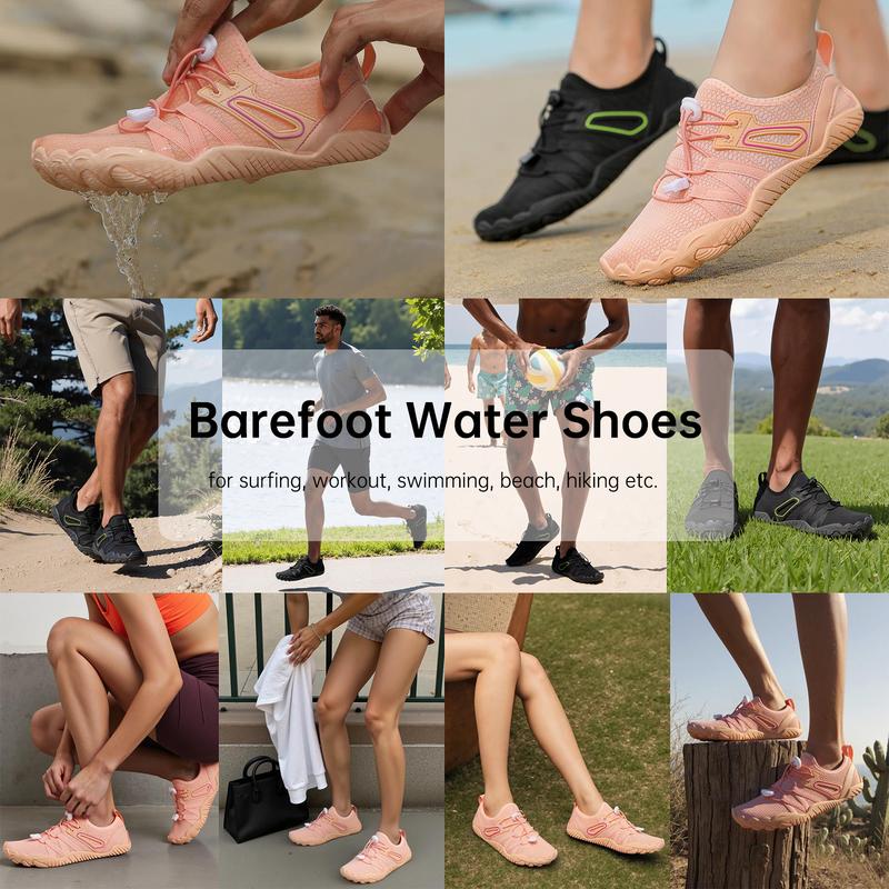 EVELLYHOOTD Barefoot Shoes Men Women Slip-on Five Toes Creek Water Shoes Swim Trail Running Beach Water Trainers for Gym Swim Snorkeling Surfing Unisex [Wide Feet One Size up] 5