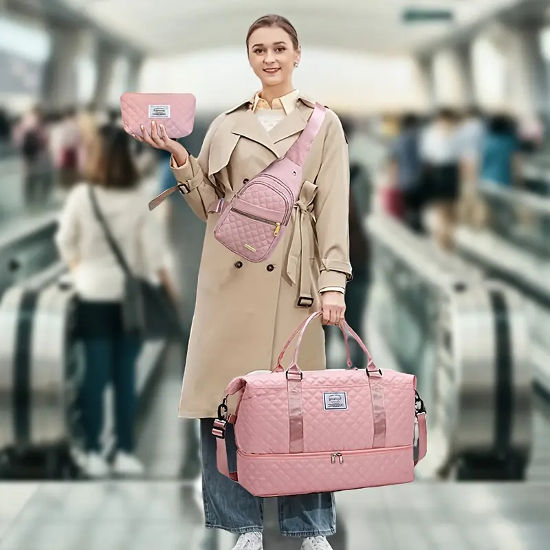 3pcs Multifunctional Outdoor Bag - Large Capacity, Fashion Duffle & Shoulder Bag for Women's Travel, Fitness, Cosmetic Use 2