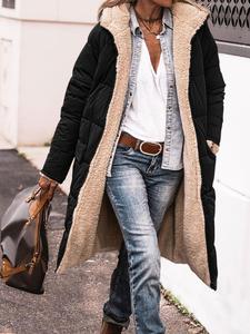 Women's Solid Pocket Zipper Hooded Winter Coat, Casual Basic Thermal Lined Long Sleeve Reversible Outerwear for Daily Outdoor Wear, Ladies Clothes for Winter