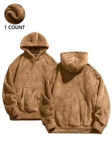 Men's Solid Hoodie, Casual Long Sleeve Hooded Sweatshirt for Fall & Winter, Men's Clothes for Daily Wear