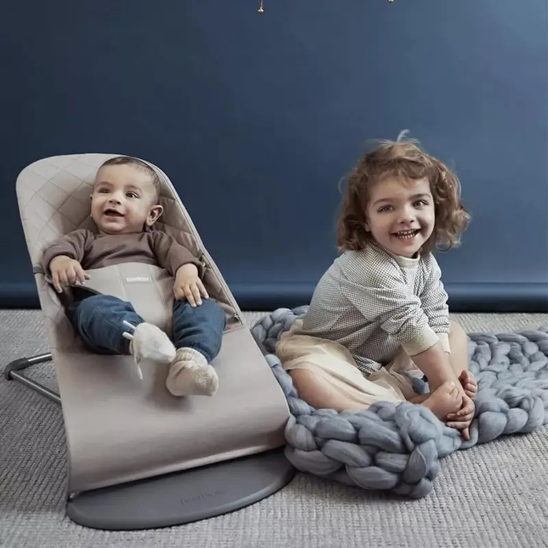 Newborn Baby Bouncer Balance Soft Durable Infant Chair Rocking Seat Foldable UK 6