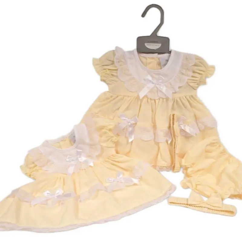 Baby Summer Dress with Matching Bloomers - Lightweight Cotton Outfit for Girls