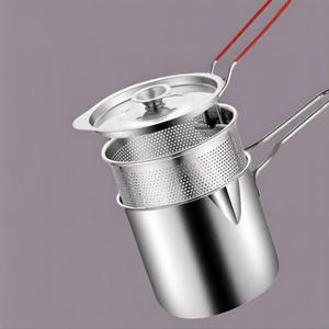 Stainless Steel Oil Filter Pot, 2 Counts/3 Counts/set Multifunctional Deep Fryer Pot with Handle, Kitchen Utensils & Gadgets for Home Use, Household Kitchen Products