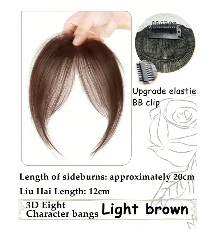 Synthetic Bangs, Natural Looking Thin, Invisible Clip-in Wigs, Short for Women 2