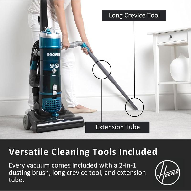 Hoover Breeze EVO Bagless Upright Vacuum Cleaner - Lightweight and Compact Design with Long Reach 4.5m Stretch Hose and 7m Power Cord - 3L Large Dust Capacity - Powerful Suction TH31BO01 3