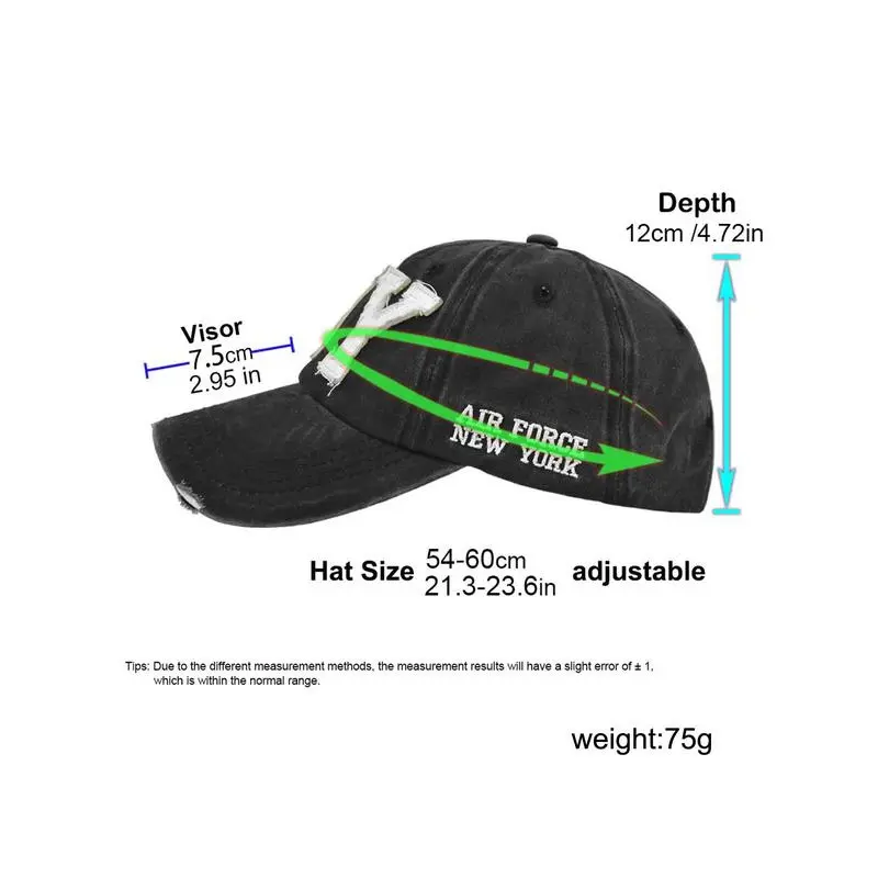 Unisex Retro Distressed Embroidered Baseball Cap, Fashionable 3D Lettering Casual Style Duckbill Hat, for Hiking and Cycling, for Men and Women 1