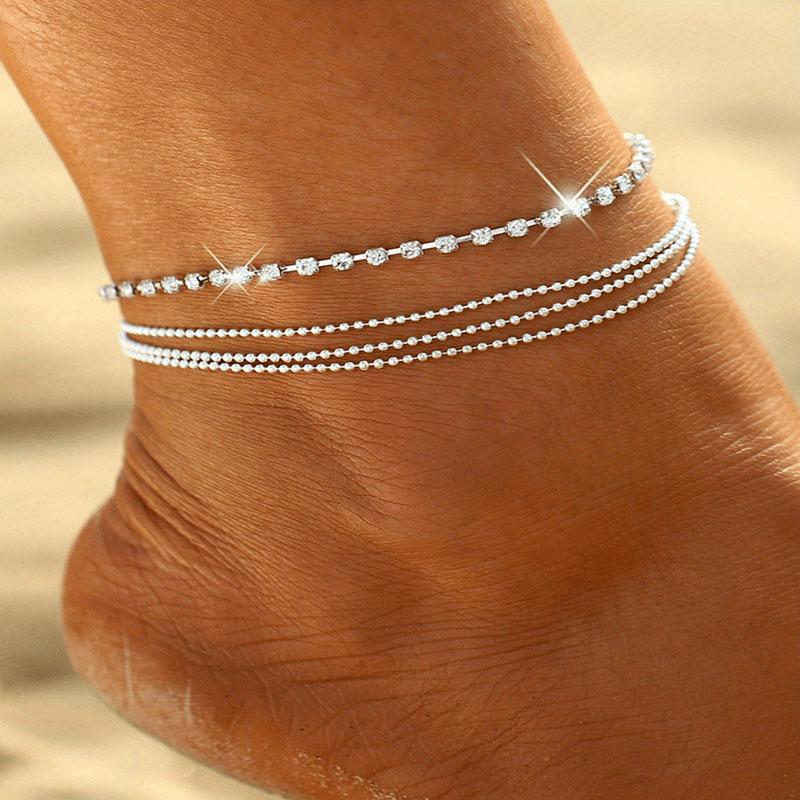 Silver Multilayered Anklet 0