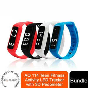 Aquarius AQ 114 LED Teen Fitness Tracker: Fun Steps & Goals in Style!