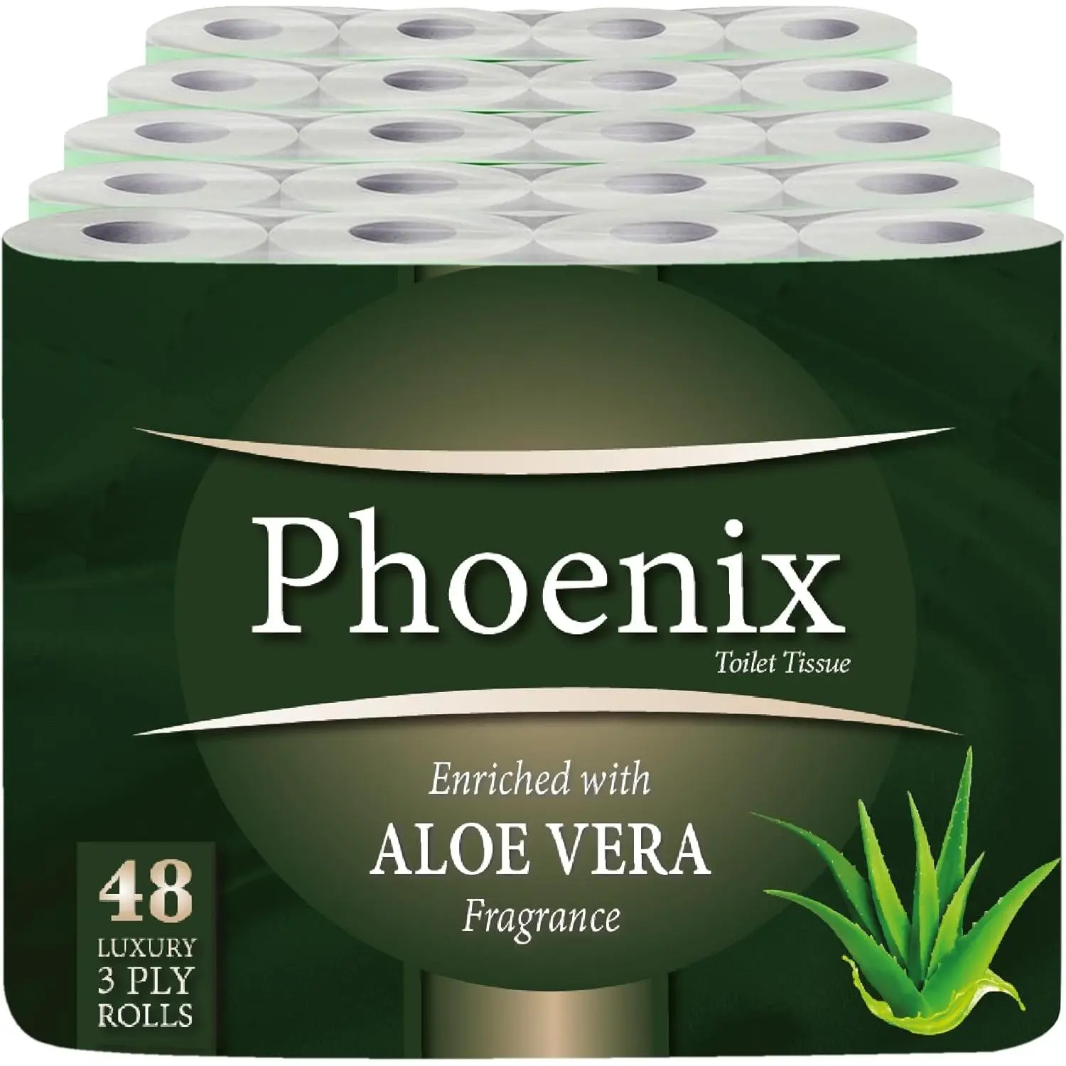 Soft Aloe Vera Fragranced Luxury Toilet Rolls Bulk Buy - Quilted White 3 Ply Toilet Paper (48 Pack) Tissue Sheet