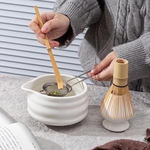 Japanese Matcha Tea Set, 1 Set Including Matcha Bowl & Whisk & Spoon & Tea Scoop & Tea Brush, Tea Making Tool for Home Kitchen