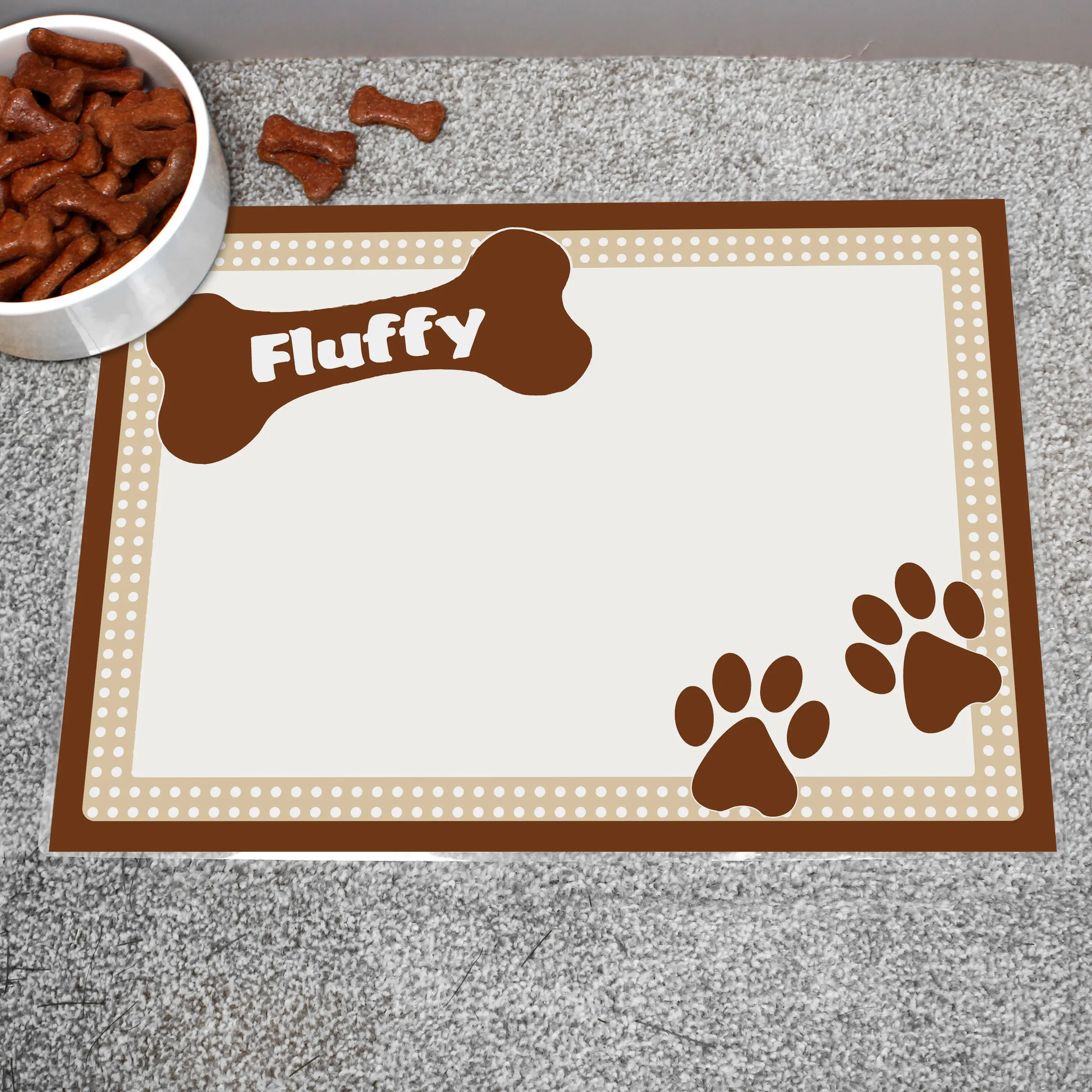 Personalised Pet Bowl Mats – Multiple Designs - Durable Laminated Design for Pet Lovers