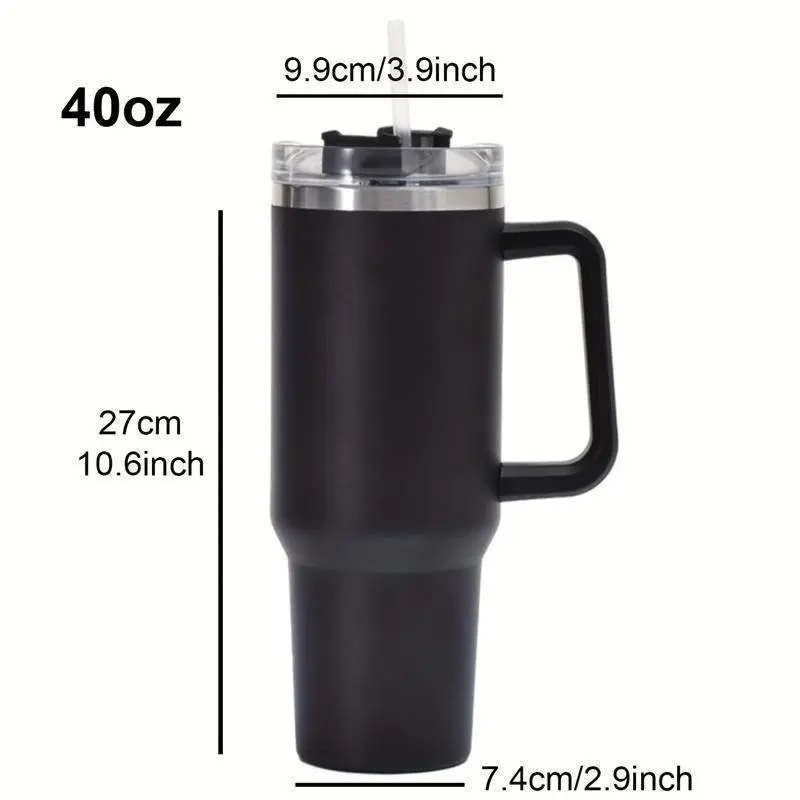 【2025】1200ML 304 Stainless Steel Insulated Water Bottle,Thermal Coffee Car Cup, Cold Hot Mugs Vacuum Flask With Handle Straw,For Sport 5