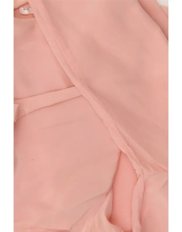 Pre-Owned VINTAGE Womens Shirt Blouse IT 44 Medium Pink Floral Silk 3