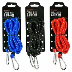 150cm Heavy Duty Elastic Bungee Strap 60" Carabiner Stretch Tie Clips Cord Hooks