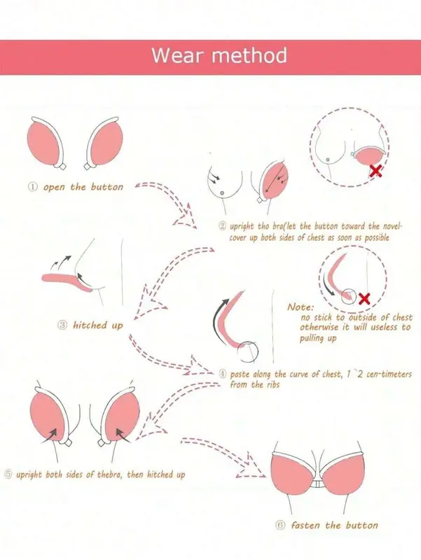 1pair Strapless Adhesive Bra Silicone Breast Petals, Sexy Push-Up Invisible Brassiere For Women, Suitable For Strap Dress & Wedding Gown 1