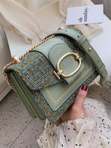 2025 New Trendy Fashion Check Plaid Chain Pu Leather Flap Shoulder Lux Bag, Delicate Elegant Small Square Bag for Women, Elegant Hot Selling Chic Crossbody Bag, Party Bag, Handbags for Women