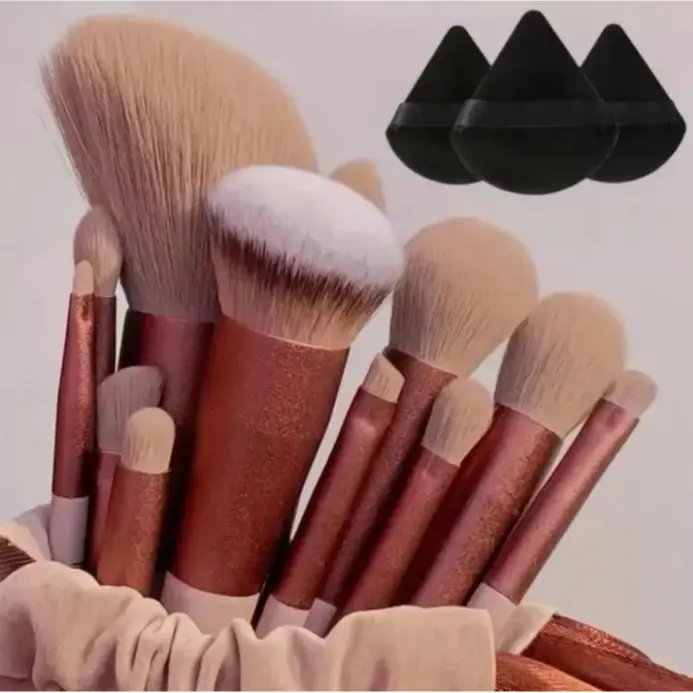 13 Piece Cosmetic Makeup Brush Set for Powder, Contour & Eyeshadow - Professional Beauty Brushes UK