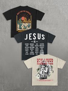 Men's Graphic Print Round Neck Tee, Regular Fit Casual Short Sleeve Crew Neck T-shirt for Daily Wear, Men's Top for Summer