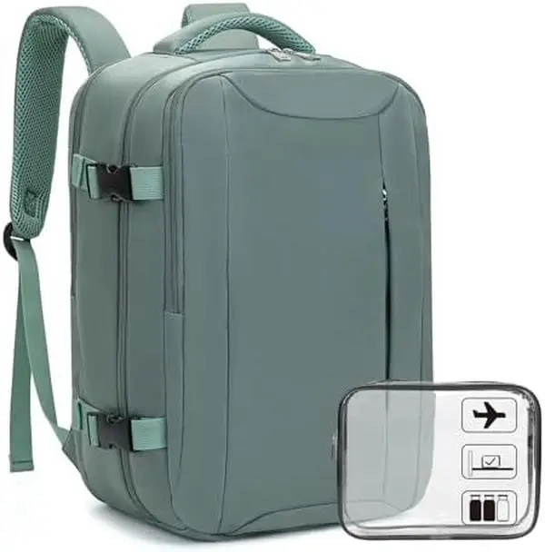 Ryanair Cabin Bags 40x20x25, Travel Backpack with TSA Approved Clear Bag, Travel Bag Underseat Carry-ons Hand Luggage Bag for Travelling Casual Daypack for Ryan Air Plane