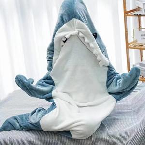 Cartoon Shark Design Sleeping Bag, Soft Comfortable Shark Design Sleeping Bag, Sleeping Bag for Home, Camping & Hiking,Boys & Men gifts, Warm Napping Blanket