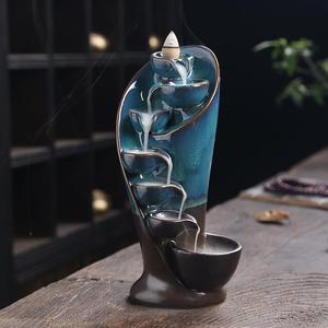 Creative Waterfall Design Incense Burner without Incense for Ramadan Decor, 1 Count Ceramic Incense Holder for Home Living Room Bedroom Decor, Household Items