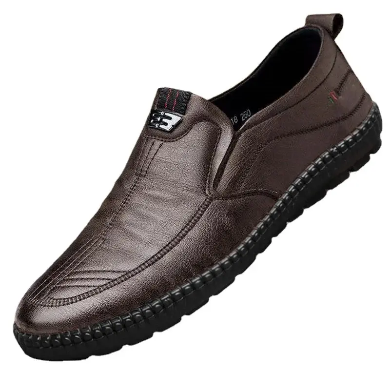 Mens Leather Loafers Non Slip Walking Flats Breathable Outdoor Slip on Casual Shoes for Male Work Office Driving Sneakers2 Footwear Boy Slipon Comfort Bedroom Tactical Women Parent 5