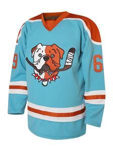 Men's Letter & Dog Embroidery Jersey, Vintage Long Sleeve V Neck Hockey Ball Uniform, Casual Sportswear for Men, Athletic Sports Clothing