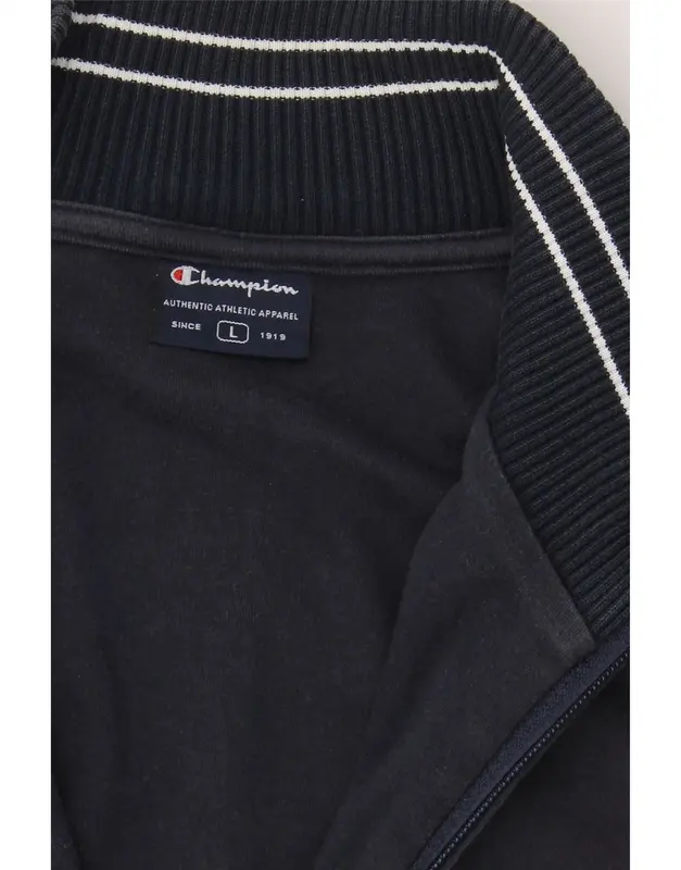 Pre-Owned Vintage CHAMPION Mens Tracksuit Top Jacket Large Navy Blue Colourblock Cotton 3