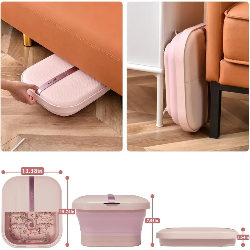 Beinilai Collapsible Foot Spa and Massager with Heat, Bubbles, Vibration & Pumice Stone | Buy Online at Amizek 2