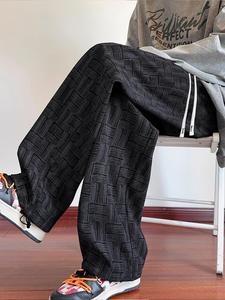 Men's Solid Pants, Loose Casual Comfy Straight Leg Trousers for Summer, Woven Bottoms for Men, Beige