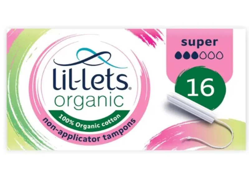Lil-Lets Organic Super Tampons 16 Count Non-Applicator 100% Cotton GOTS Certified Vegan Period Care No Plastic 0