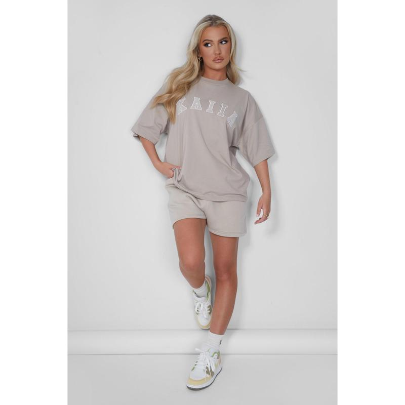Kaiia Oversized T-shirt Stone 5